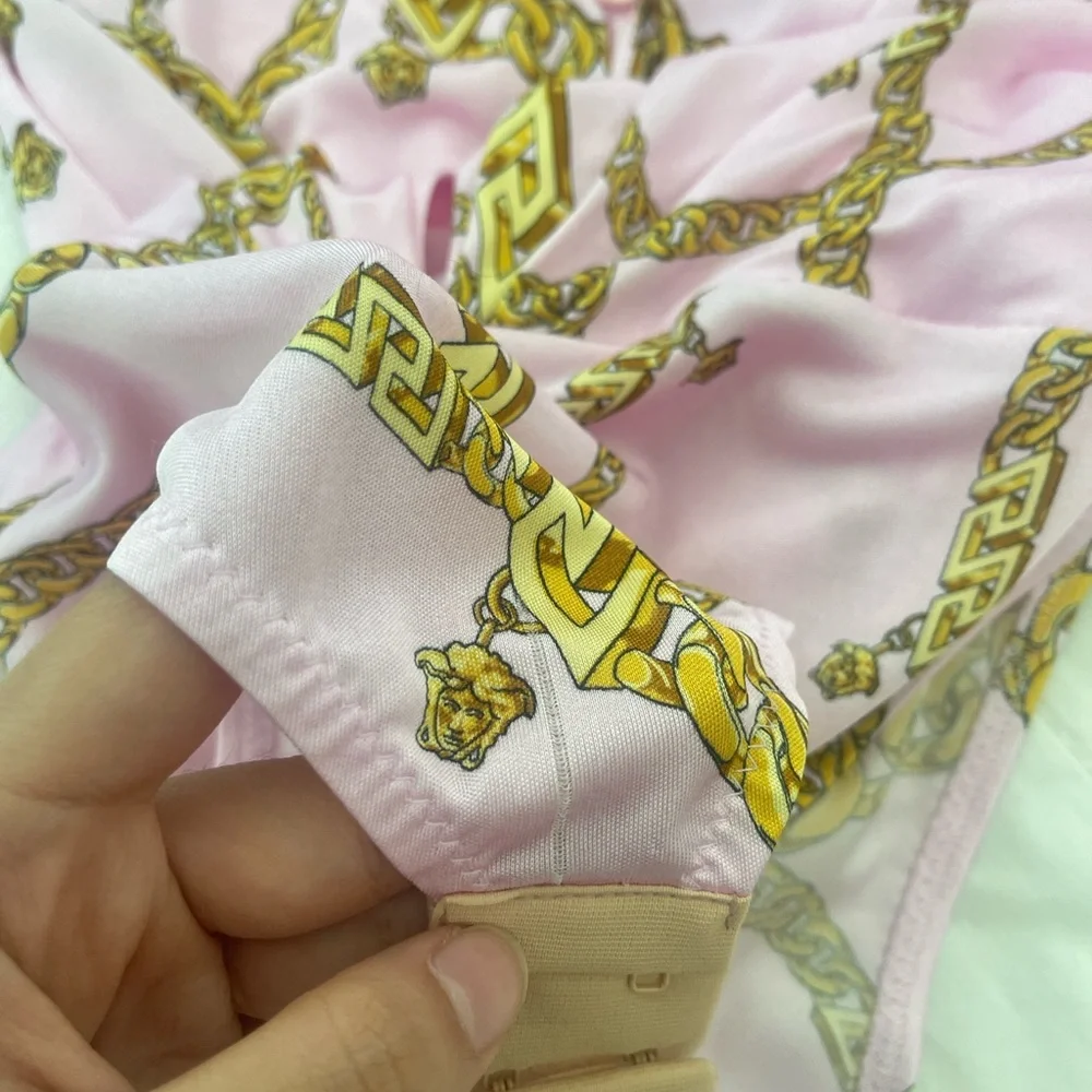 Versace Chain Pink loose long sleeve bodysuit - Picture 16 of 16